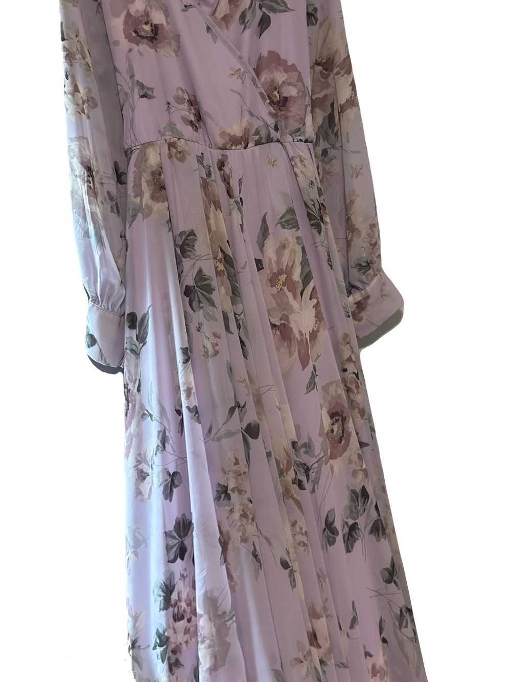 JessaKae Floral Maxi Faux Wrap Dress - Lavender